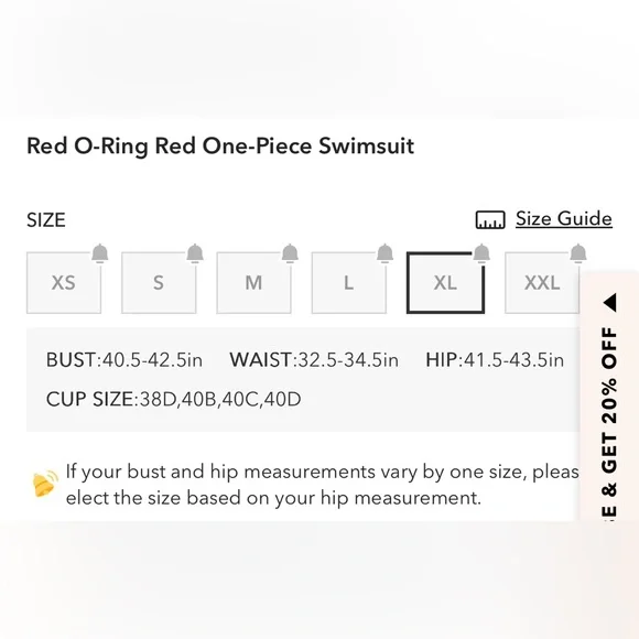 Red medium Cupshe one-piece XL - Picture 5 of 5